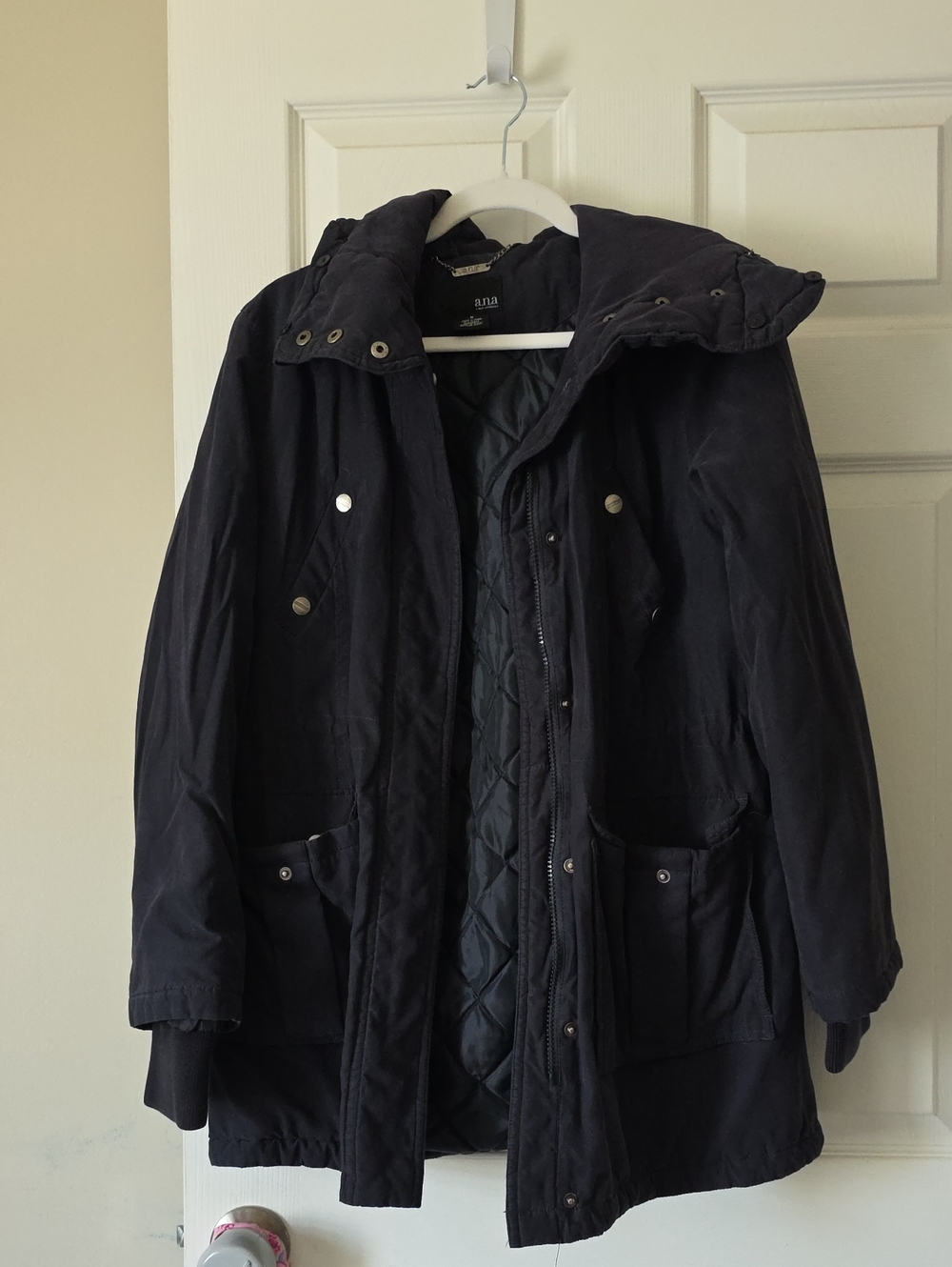 a.n.a Navy Quilted Hooded Men’s Field Coat